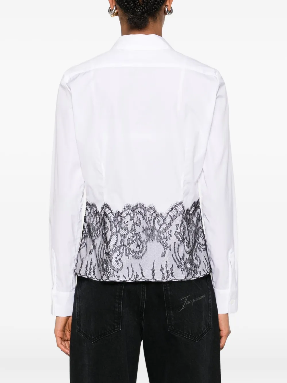 Lutz Huelle Lace-trimmed Cotton Shirt In White