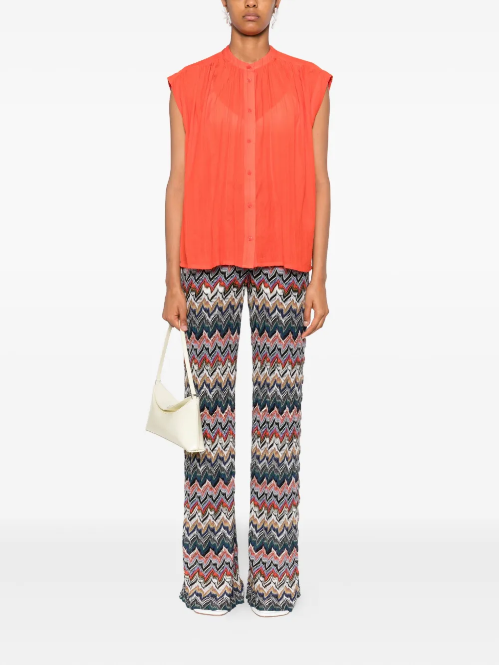 Vanessa Bruno Mouwloze blouse met knopen - Oranje