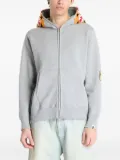 A BATHING APE® tiger-embroidered zip-up hoodie - Grey
