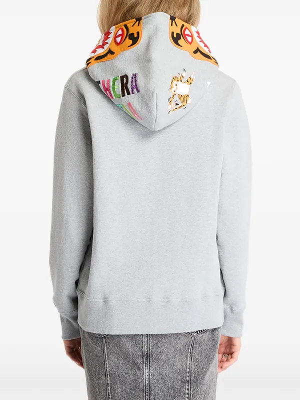 A BATHING APE® タイガー ジップアップパーカー | グレー