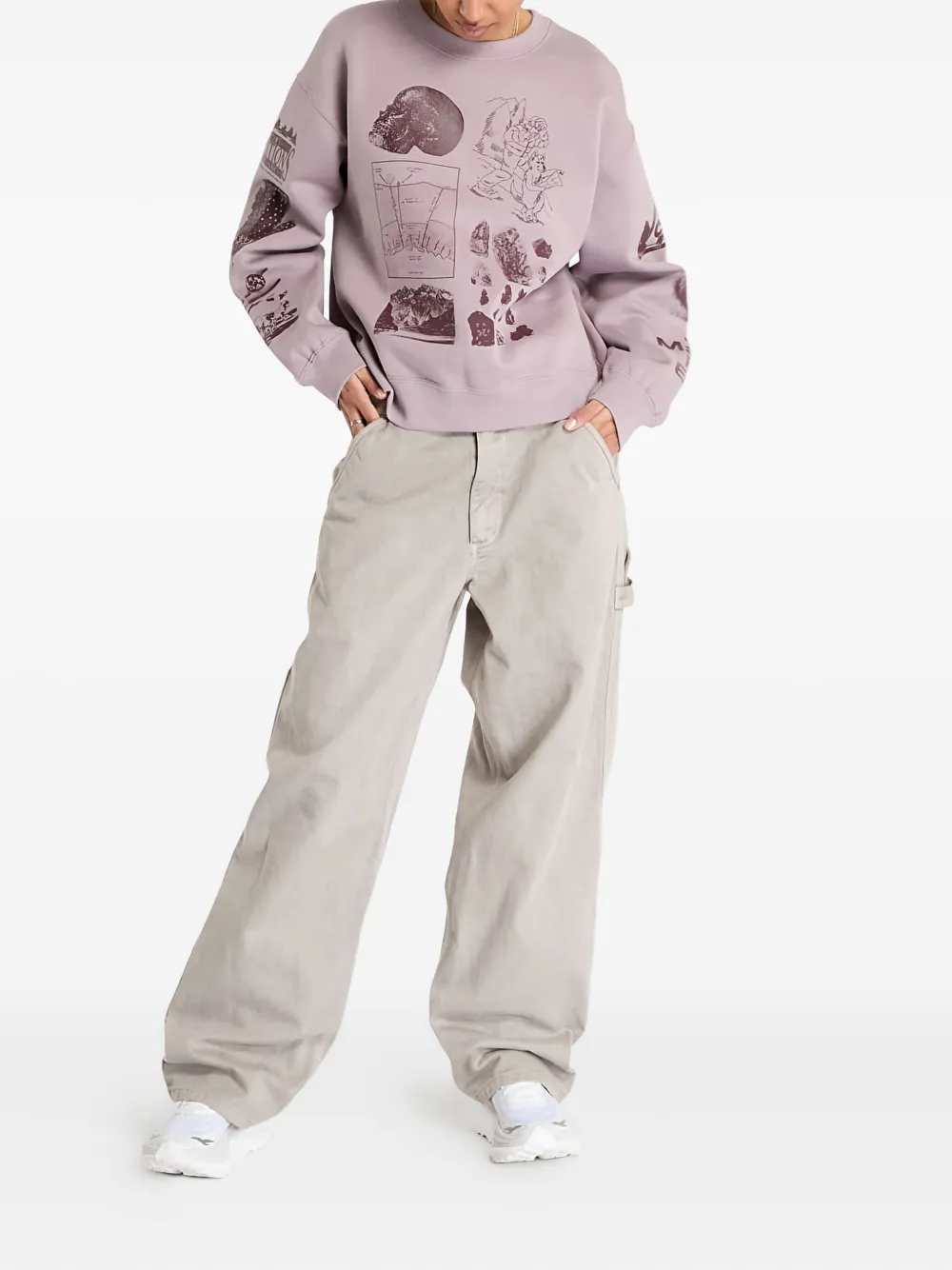 Nike Tuff Fleece sweater met ronde hals Paars
