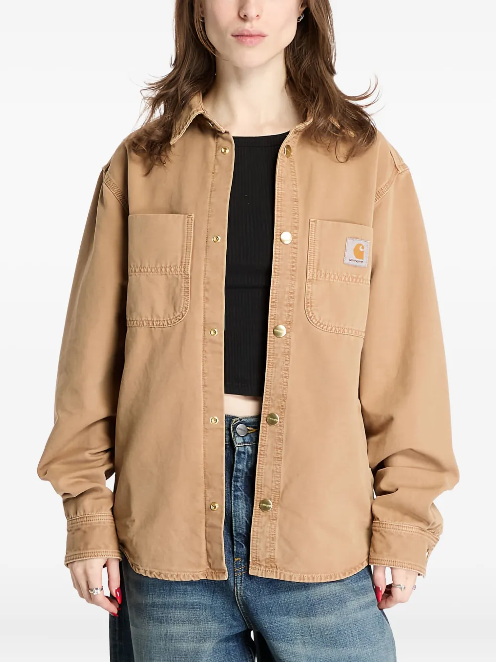 Carhartt Conro Patch-pocket Button Overshirt In Brown