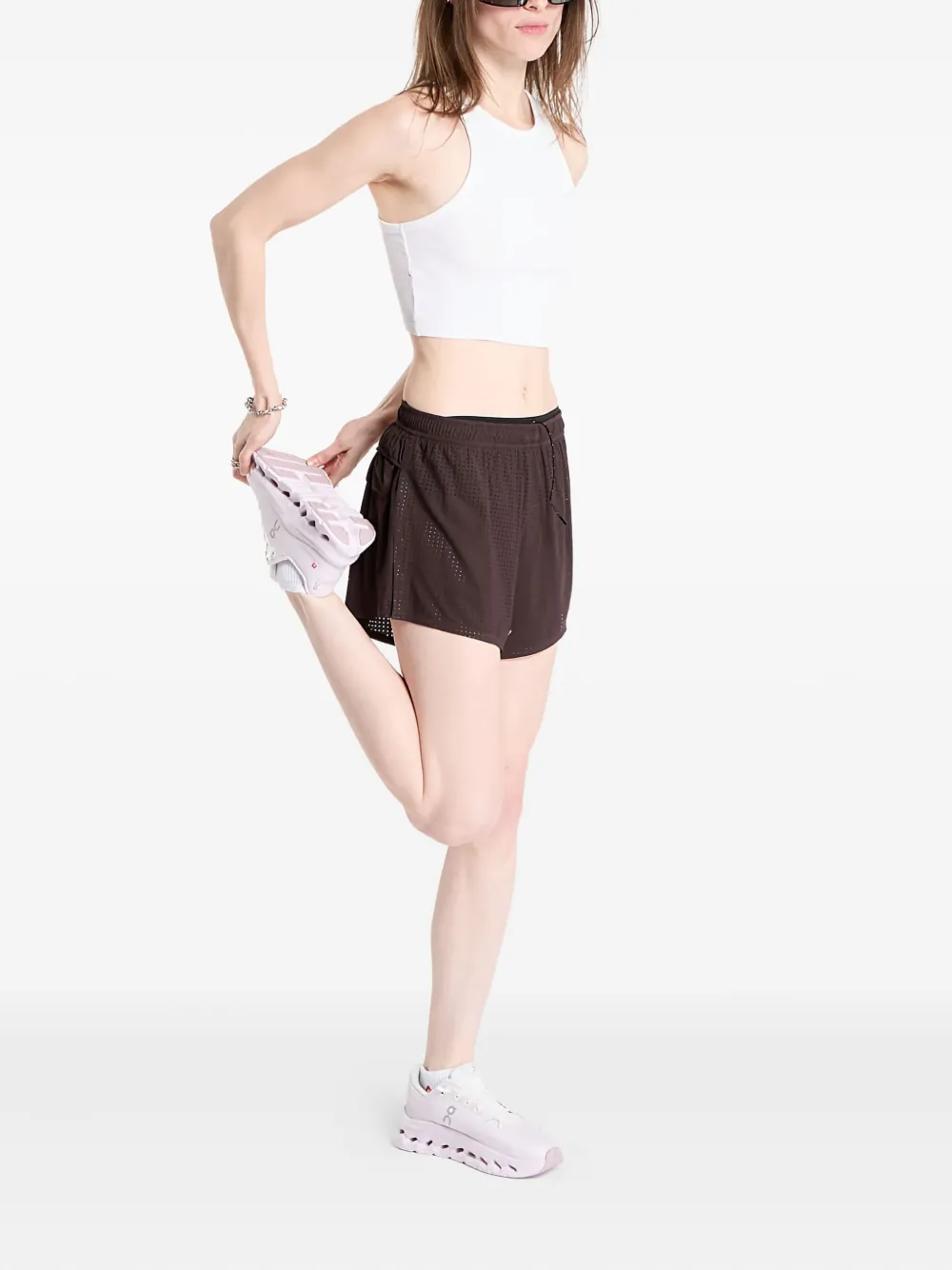 Satisfy Space-O™ 2.5" Distance perforated elastic-waist shorts | Track & Running Shorts | Image 2