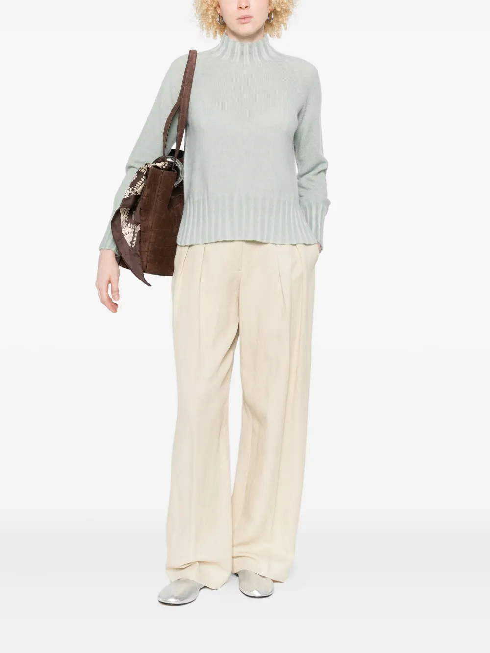 Arovescio High-neck Sweater In Blue