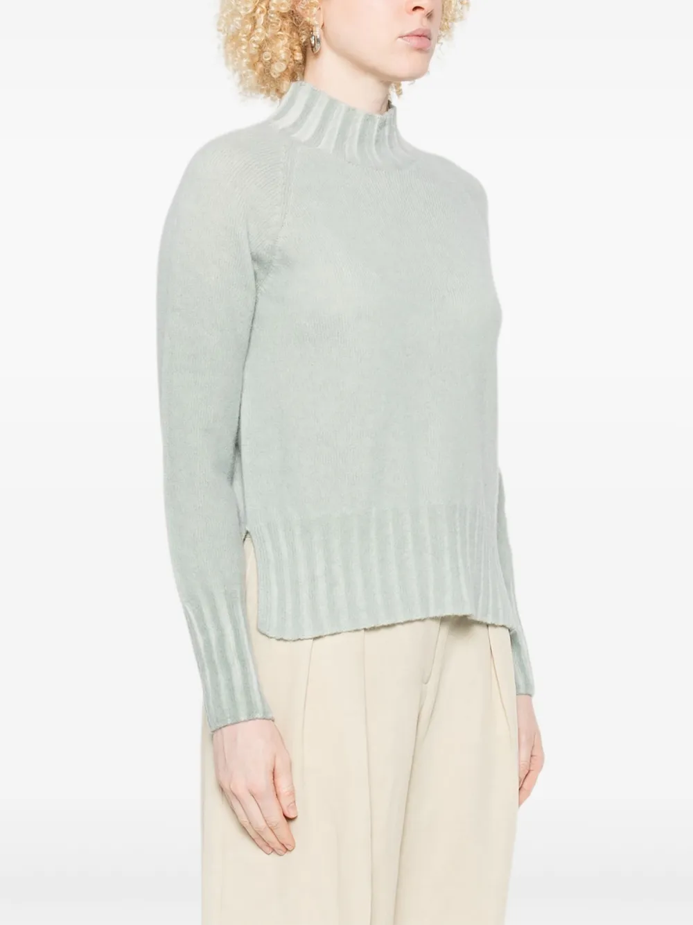 Arovescio High-neck Sweater In Blue