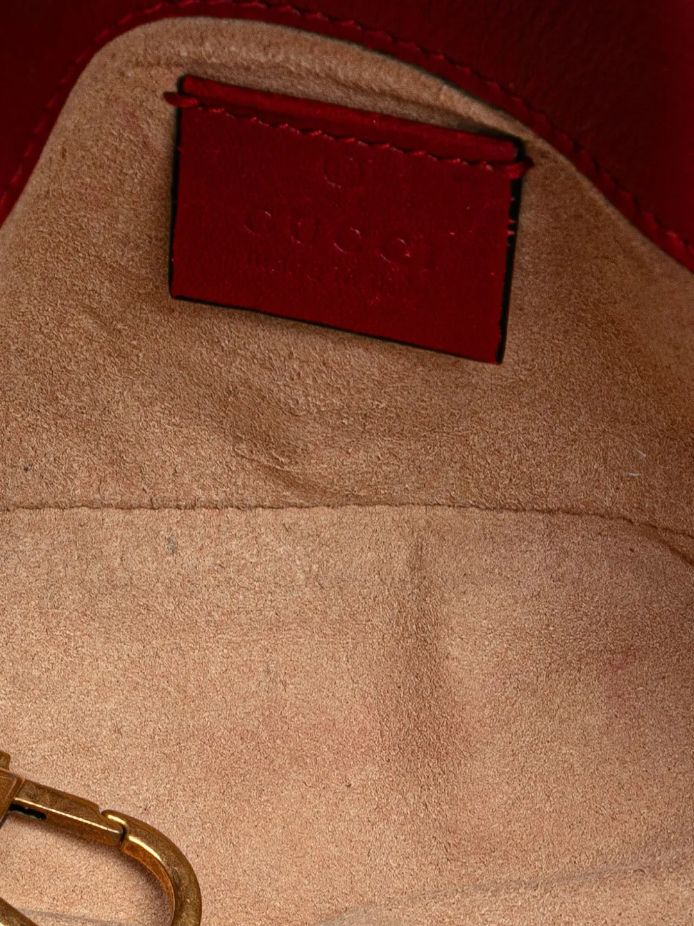 Pre-owned Gucci 2016-2025 Super Mini Gg Marmont Matelasse Leather Flap Crossbody Bag In Red