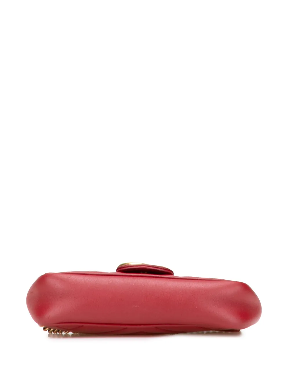 Pre-owned Gucci 2016-2025 Super Mini Gg Marmont Matelasse Leather Flap Crossbody Bag In Red
