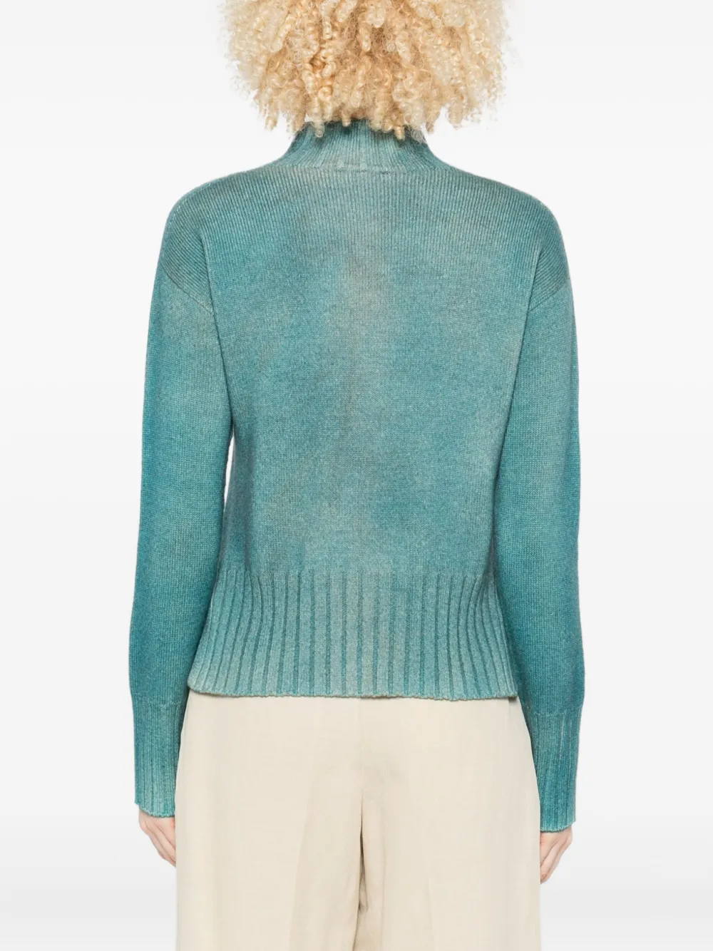 Arovescio High-neck Sweater In Blue