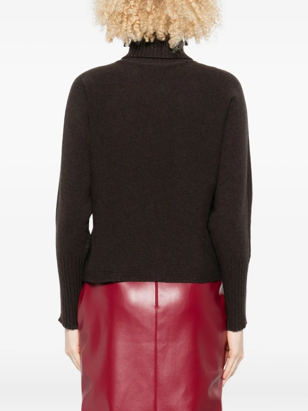 Arovescio Turtleneck Ribbed Sweater In Brown