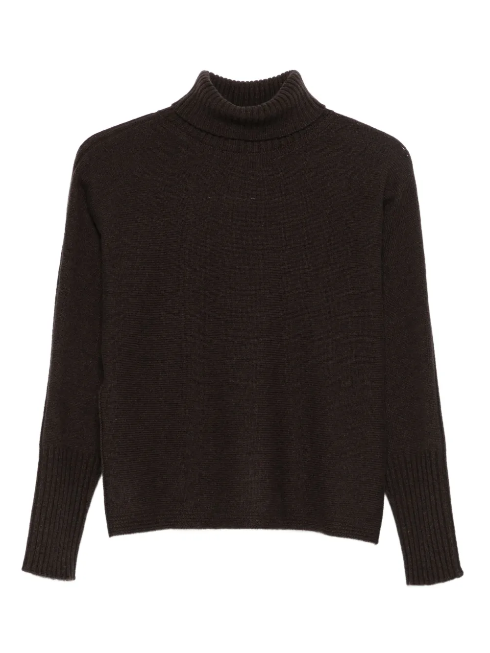 Arovescio Turtleneck Ribbed Sweater In Brown