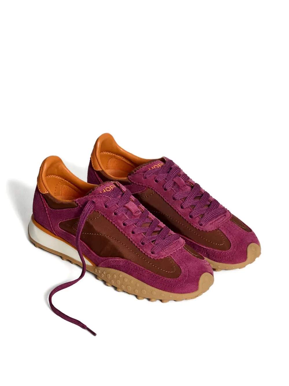 Hoff 35mm Bridge Mkii Suede Lace-up Sneakers In Burgundy