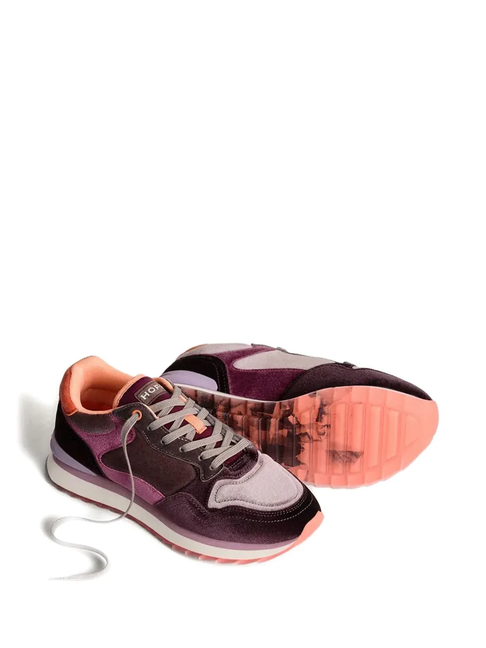 Hoff velvet panelled sneakers - Paars