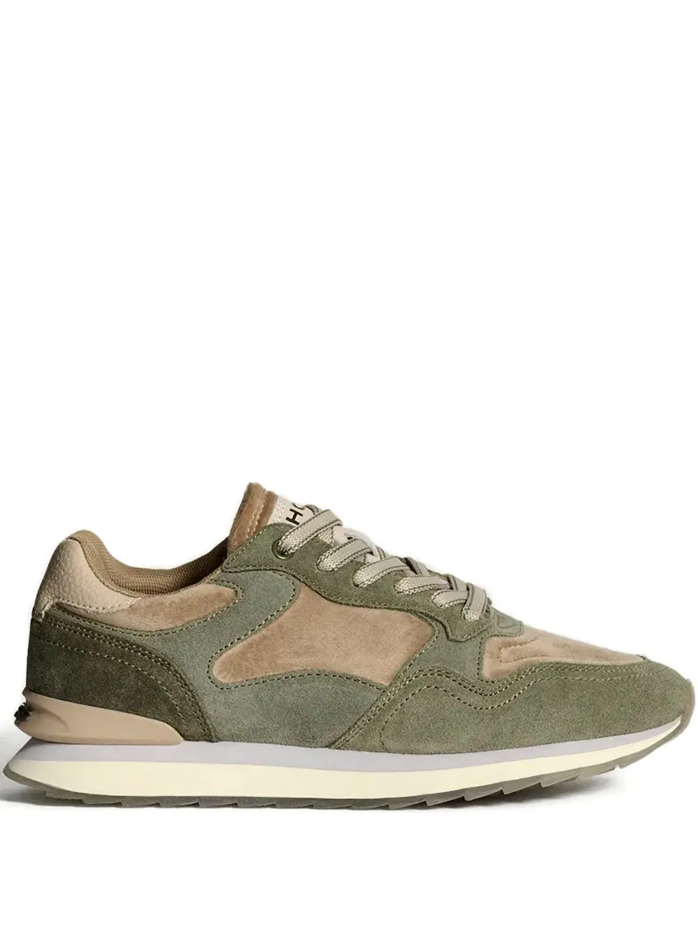 Hoff panelled lace-up sneakers | Green | Image 1