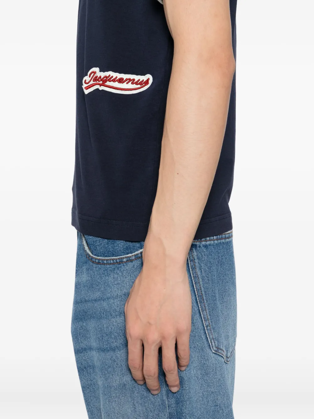 Jacquemus T-shirt met geborduurd logo Blauw