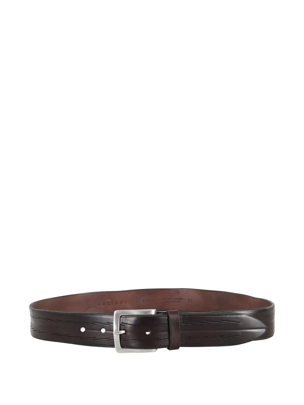 Orciani Rectangular Leather Belt In Black