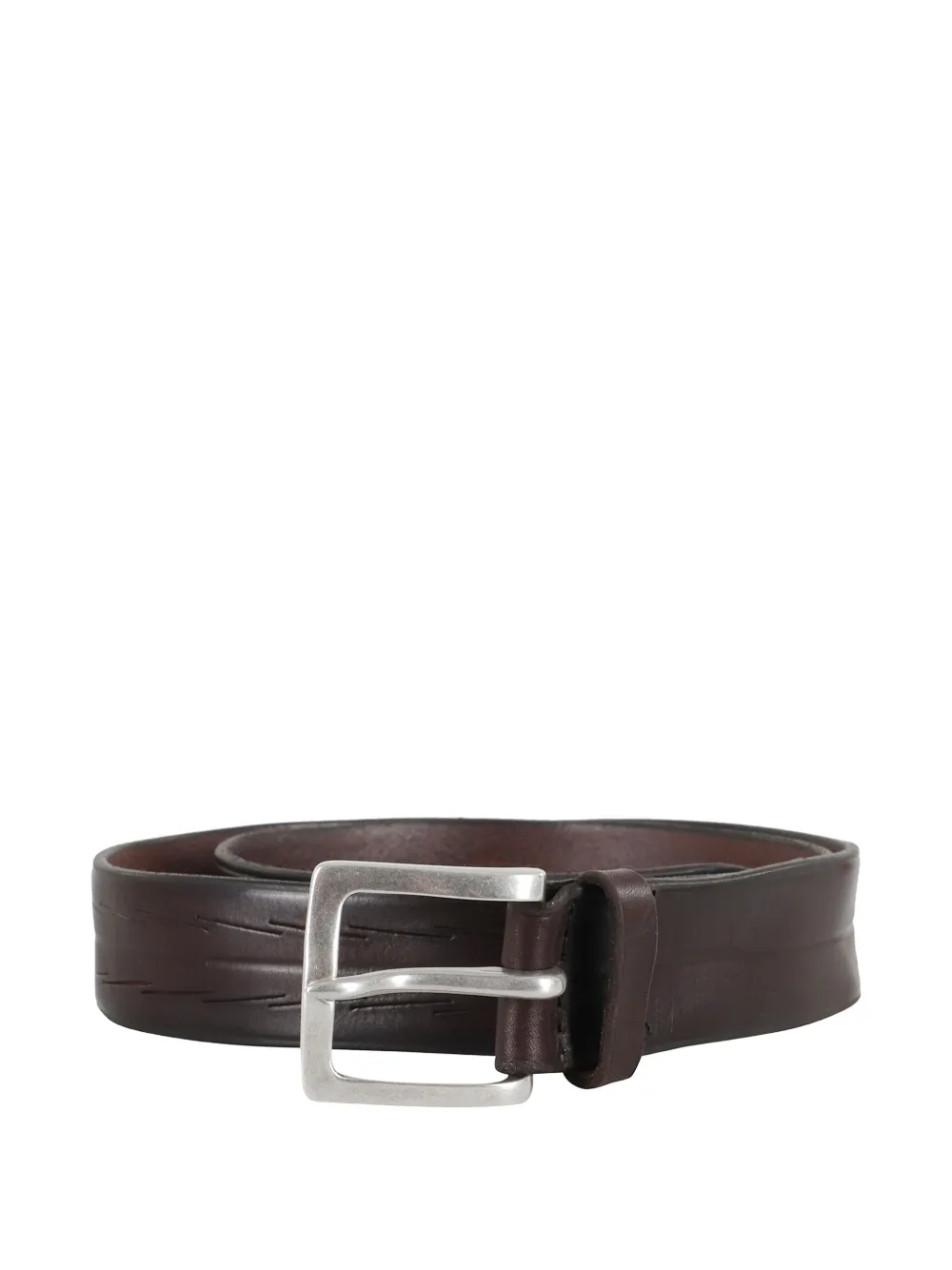 Orciani rectangular leather belt - Bruin