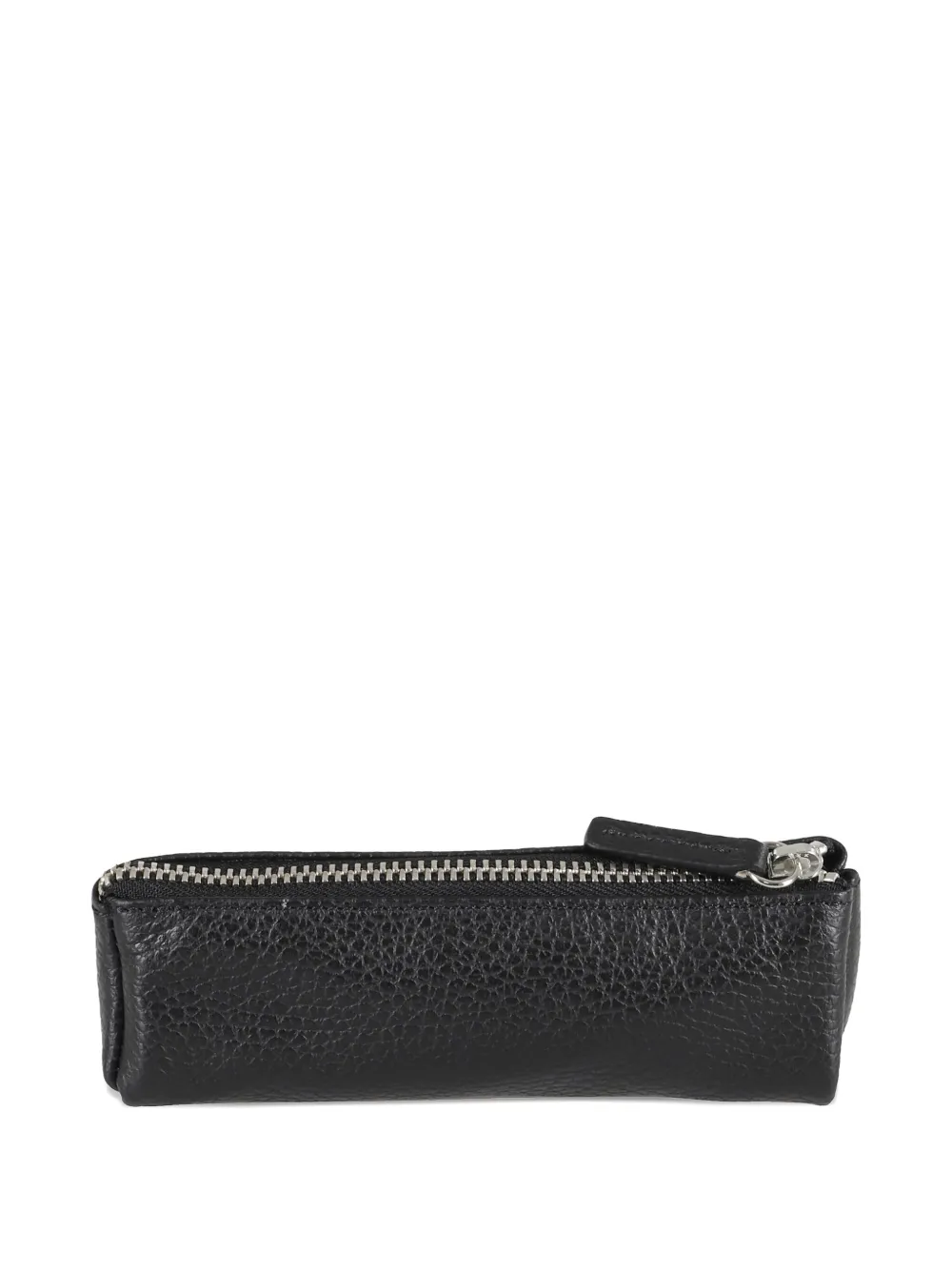 Orciani zip-fastening pebble leather wash bag - Zwart