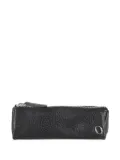 Orciani zip-fastening pebble leather wash bag - Black