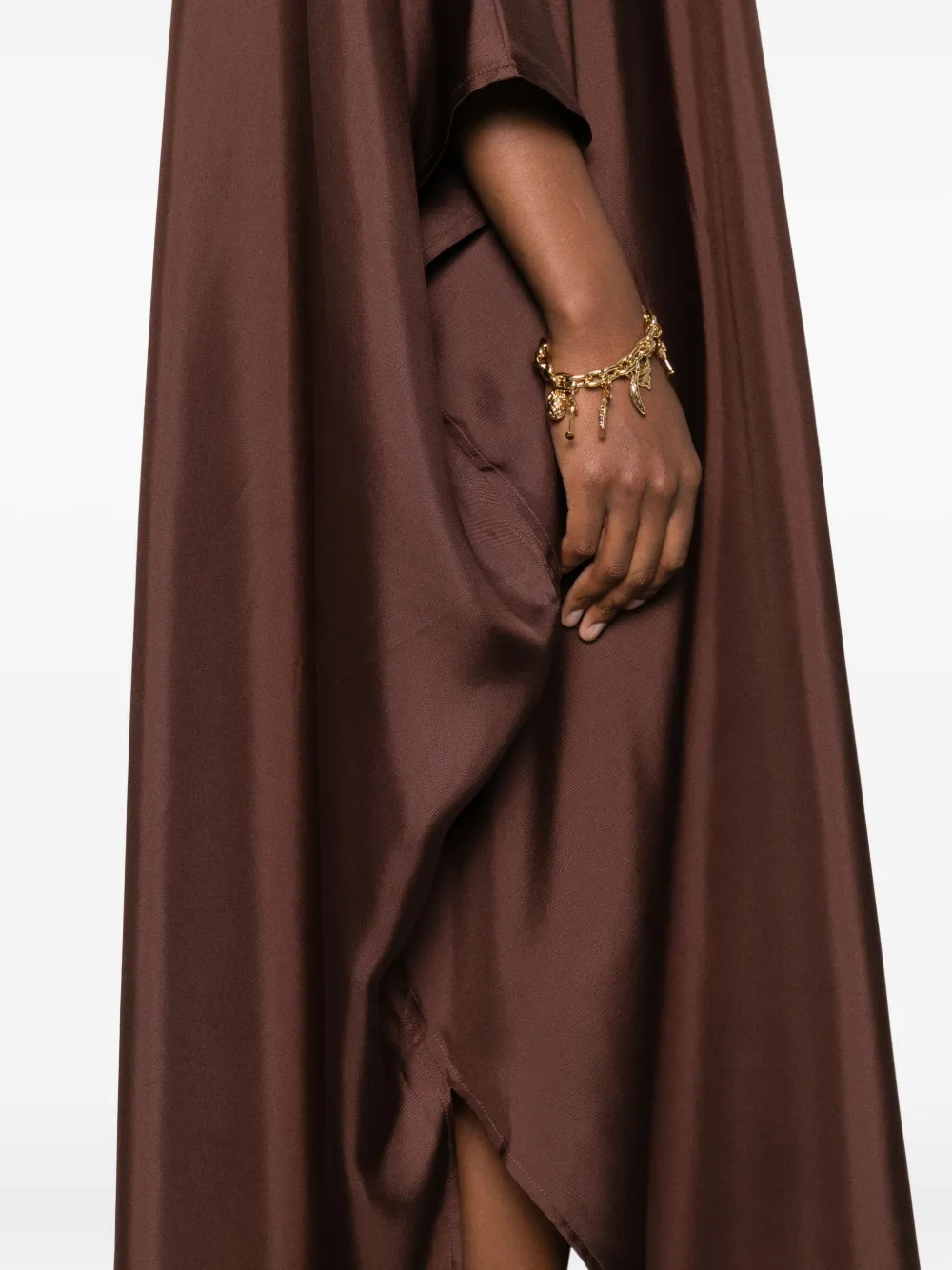 Tom Ford Silk Twill Kaftan In Brown