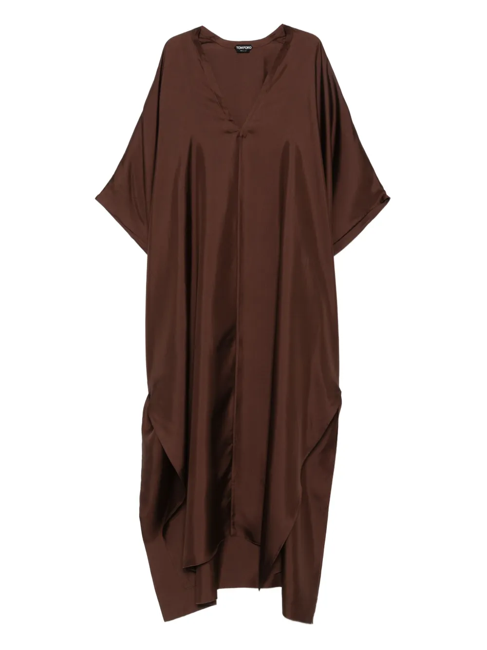 Tom Ford Silk Twill Kaftan In Brown