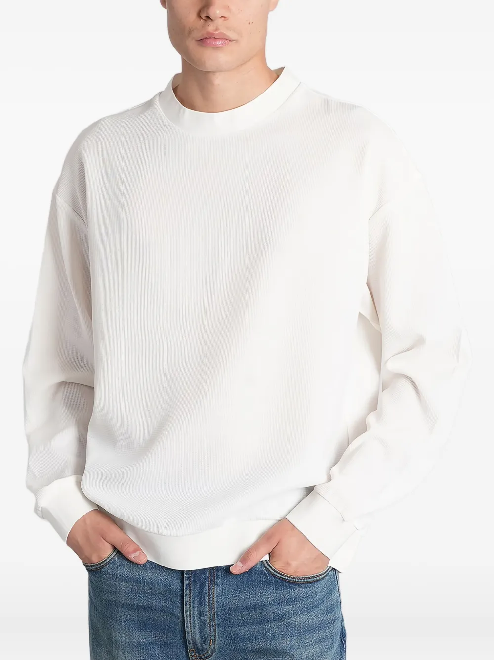 Emporio Armani Sweatshirt In White Polyester In White