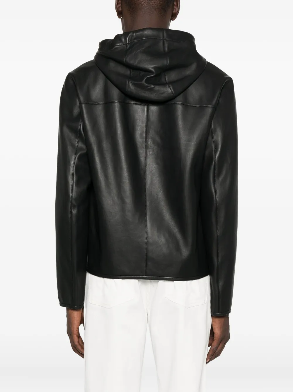 Emporio Armani hooded zip-front jacket Zwart