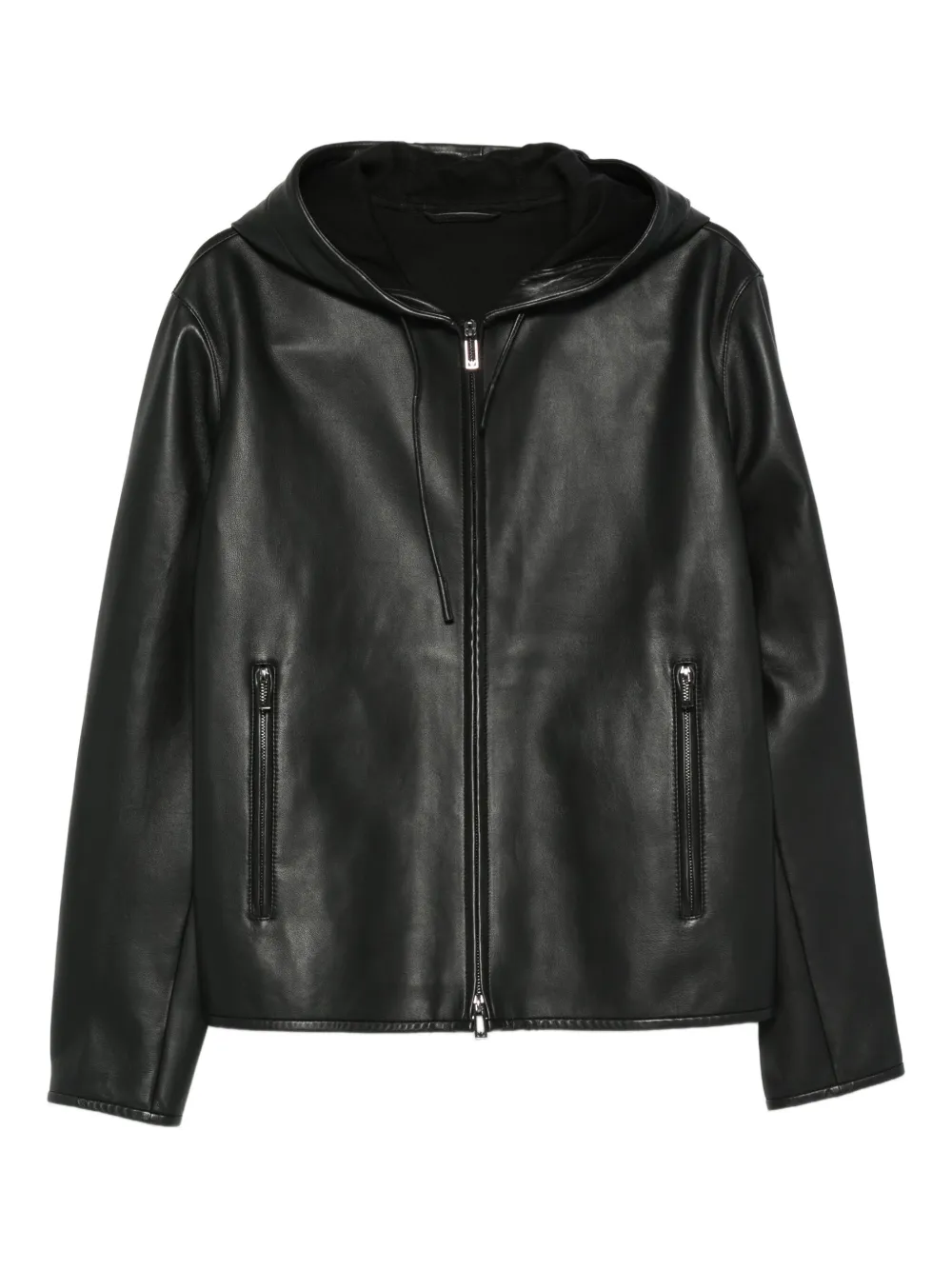 Emporio Armani hooded zip-front jacket | Black | Image 1