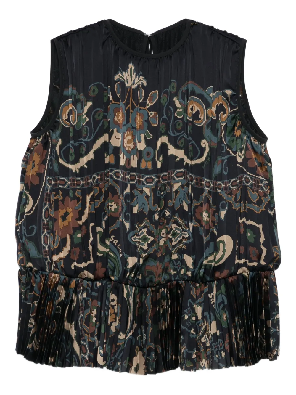 sacai pleated paisley-print top | Blue | Image 1