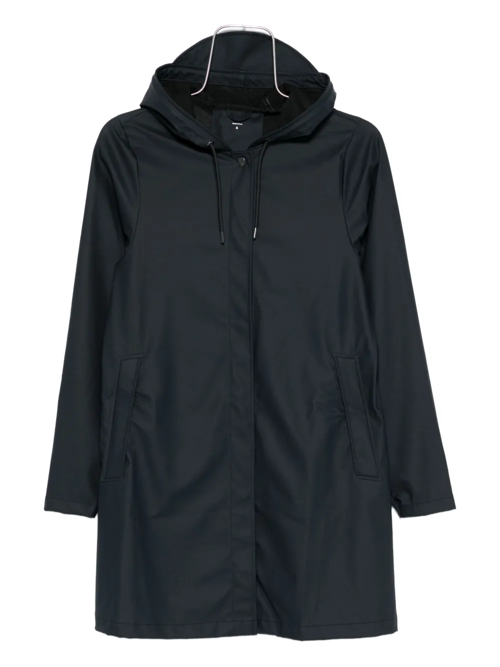 Rains Branded A-line Shell Jacket In Blue