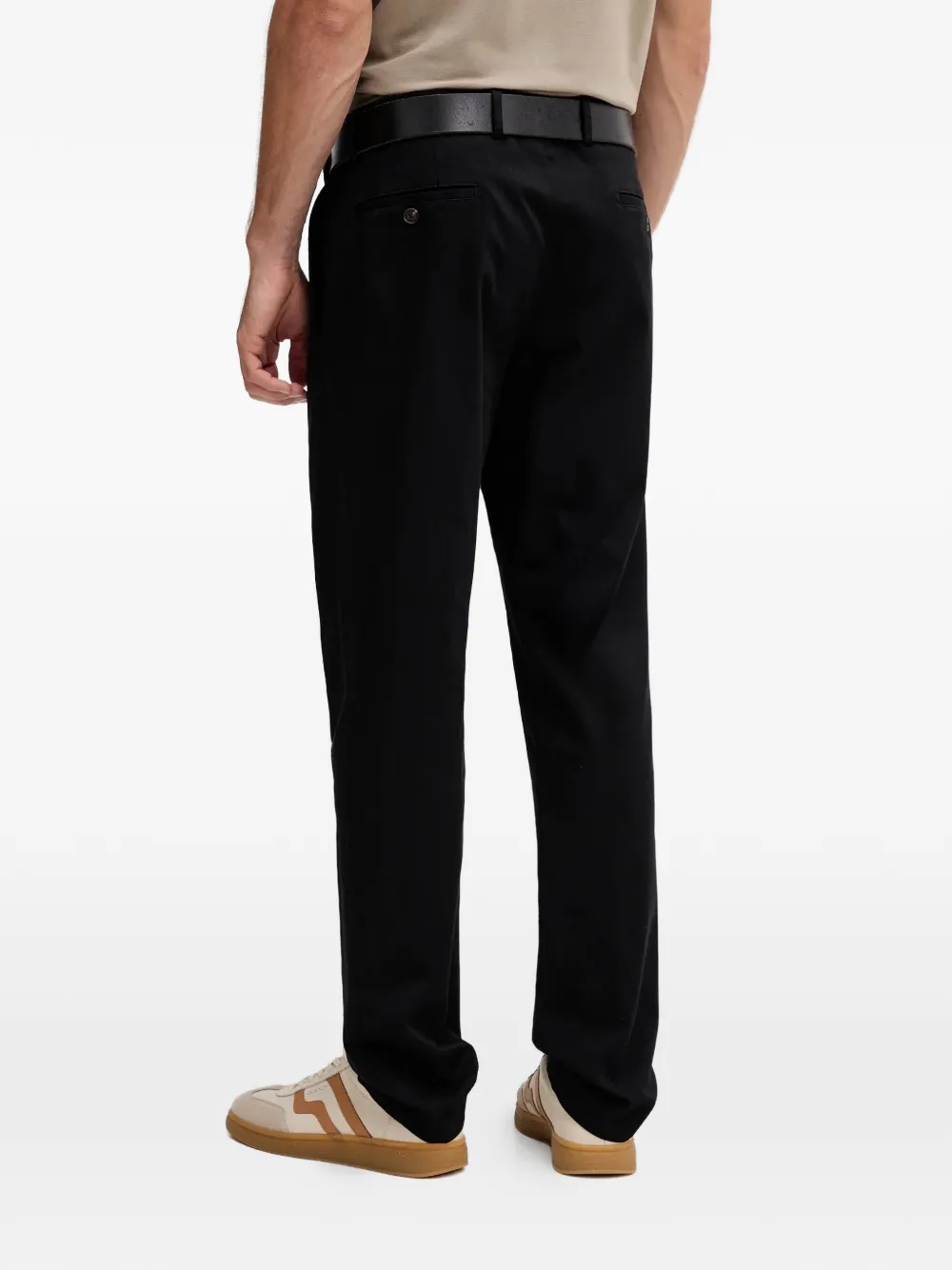 Joop! Hank chino broek met knoop Zwart
