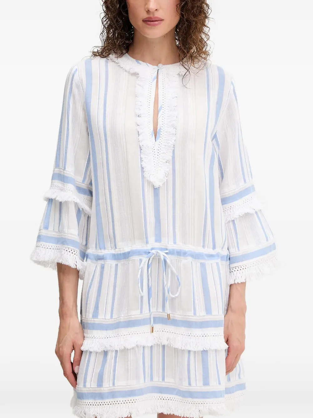 Melissa Odabash Claudia striped mini dress - Bianco
