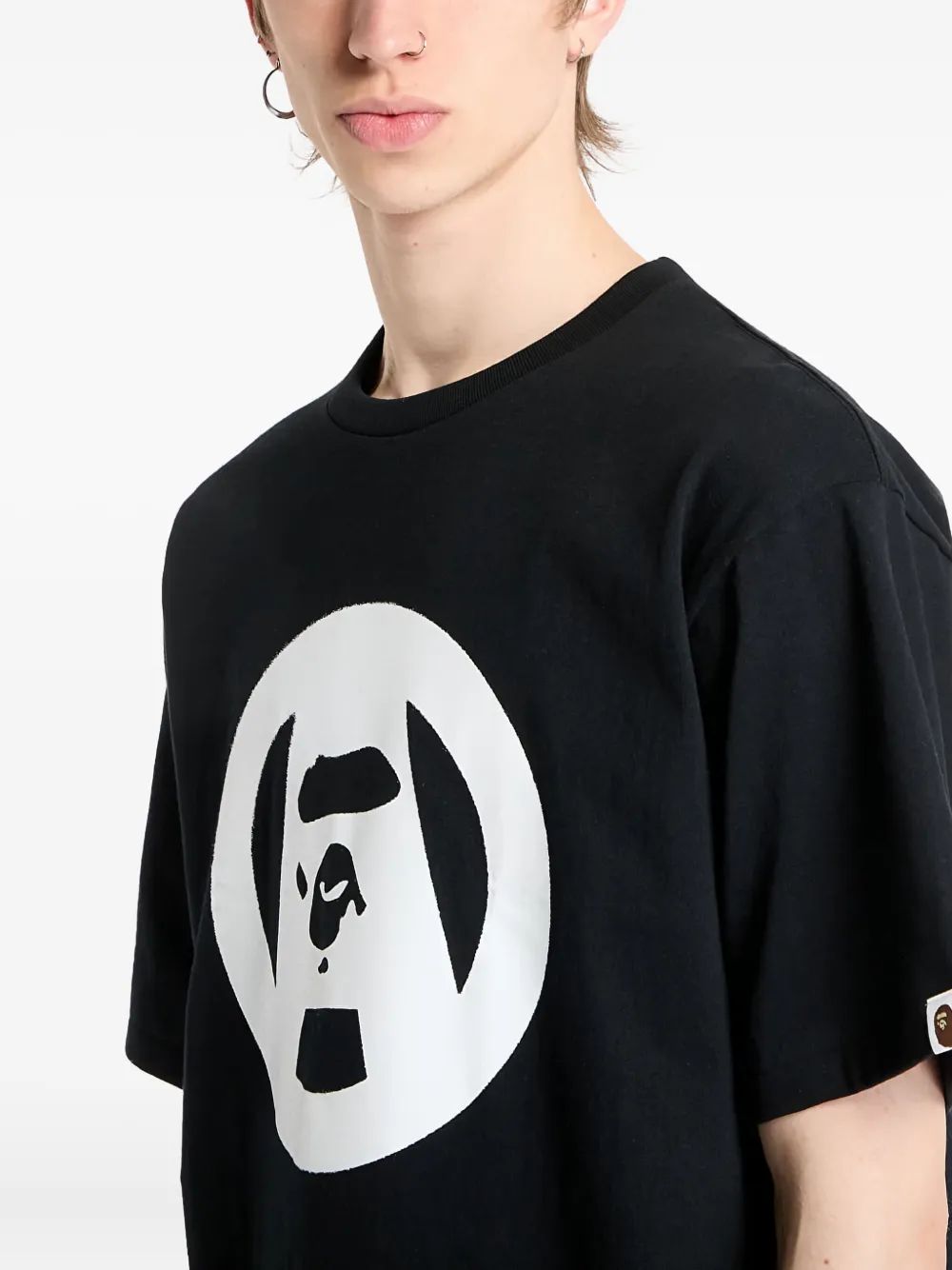 A BATHING APE Stencil Circle Ape-Face T-shirt Zwart