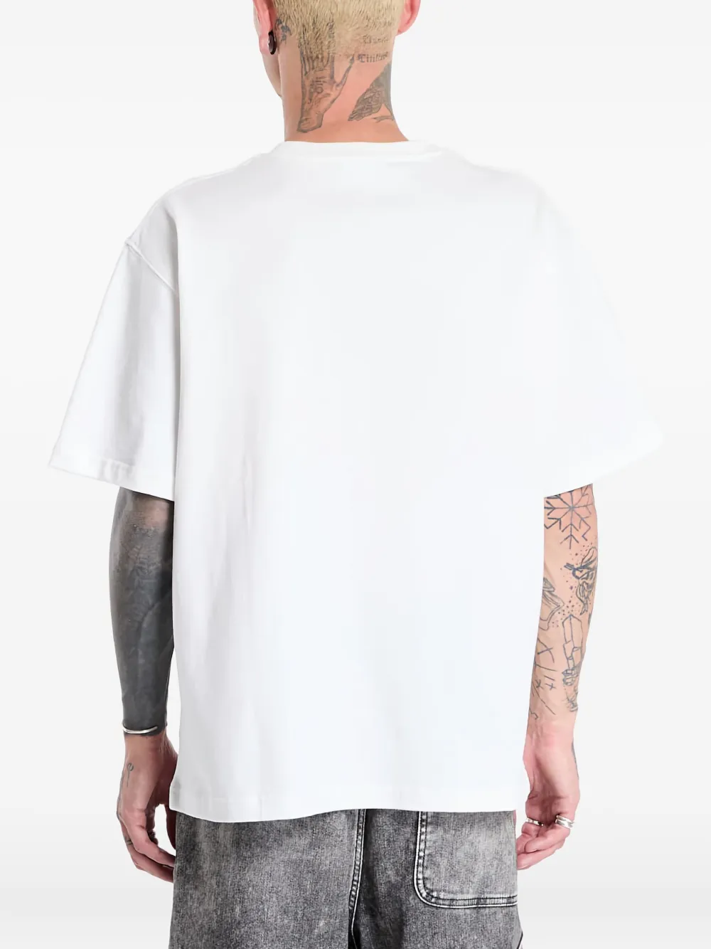 Pleasures T-shirt met doodskop Wit