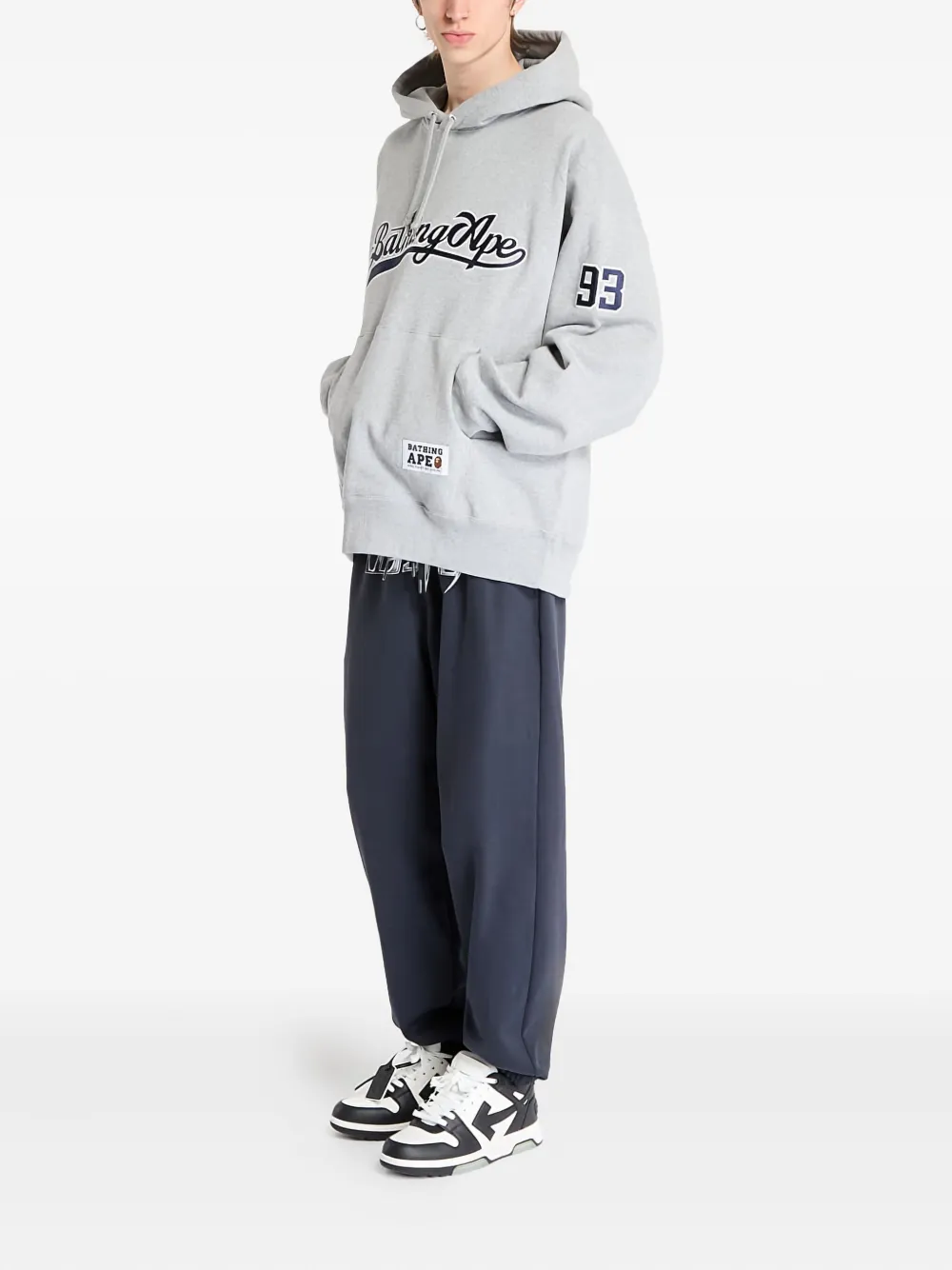 A BATHING APE Hoodie met logo Grijs