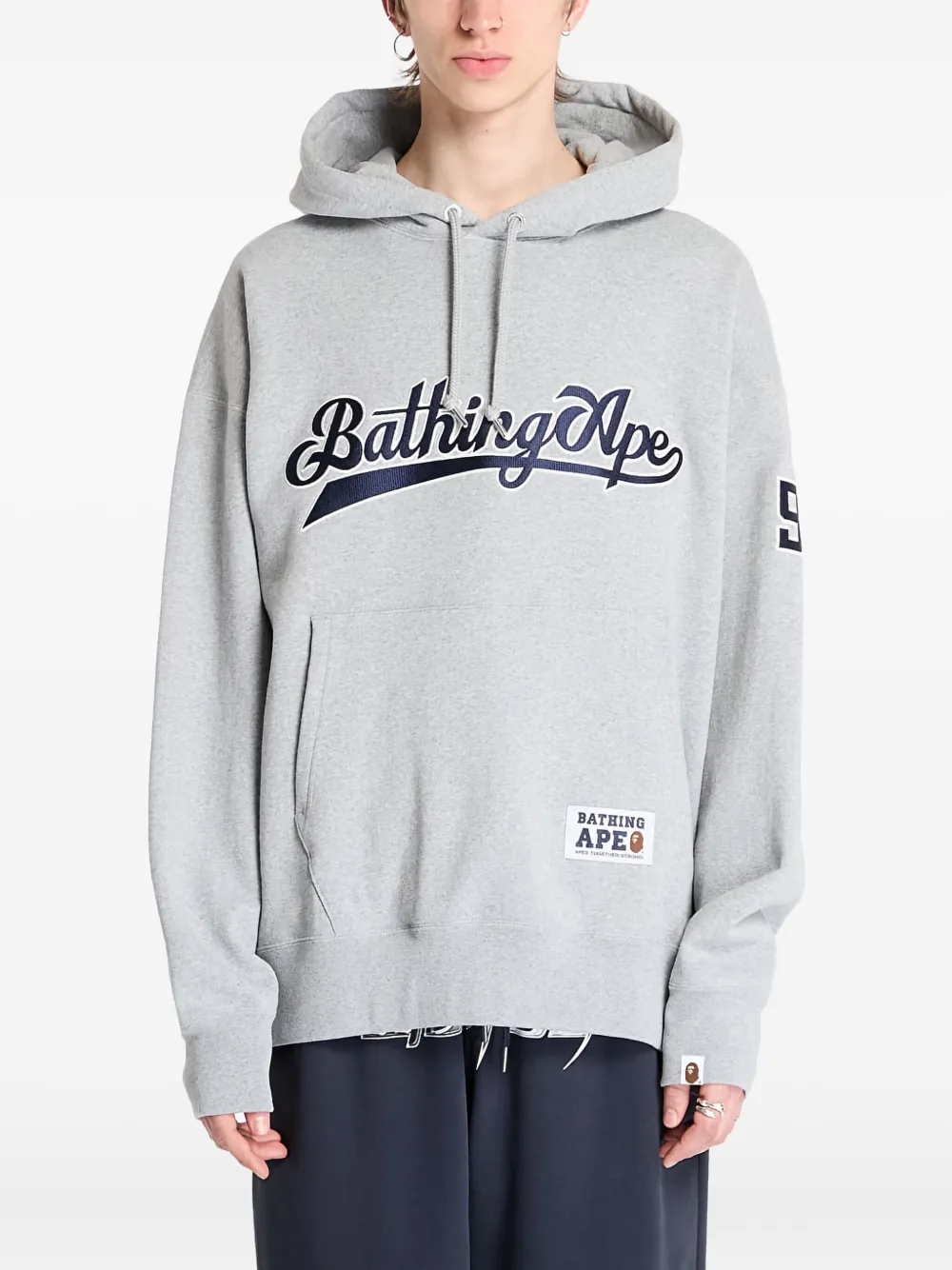 A BATHING APE Hoodie met logo Grijs
