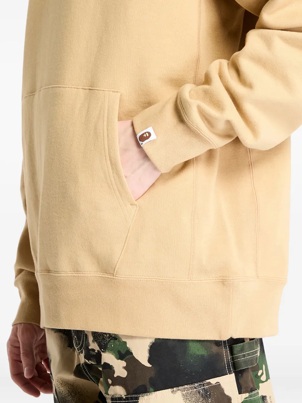A BATHING APE ABC Camo sweater met capuchon en haaienpatroon Beige