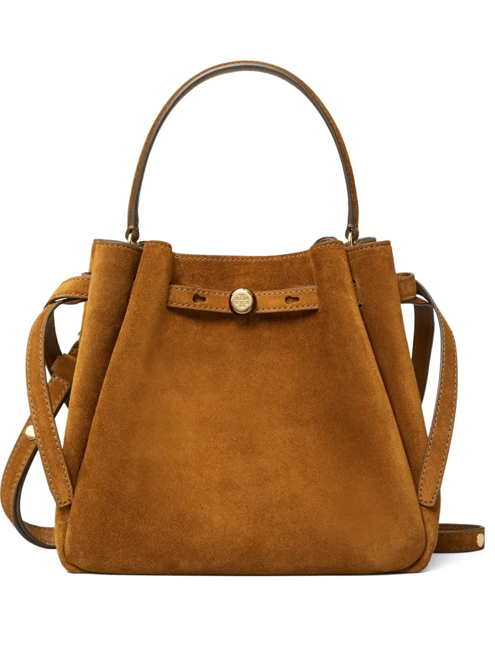 Tory Burch Romy Suede Bucket Bag In Brown