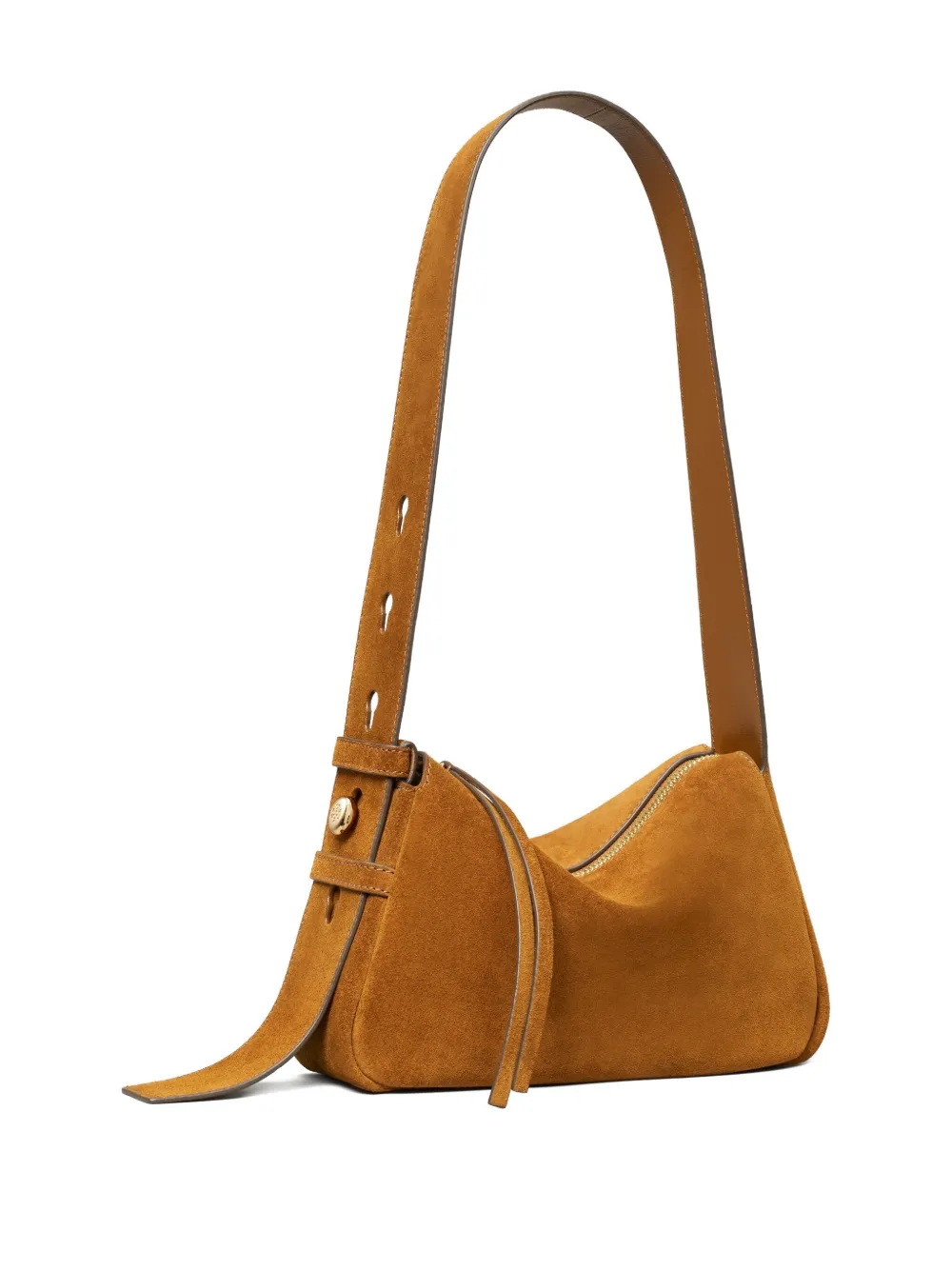 Tory Burch Romy suède schoudertas Bruin