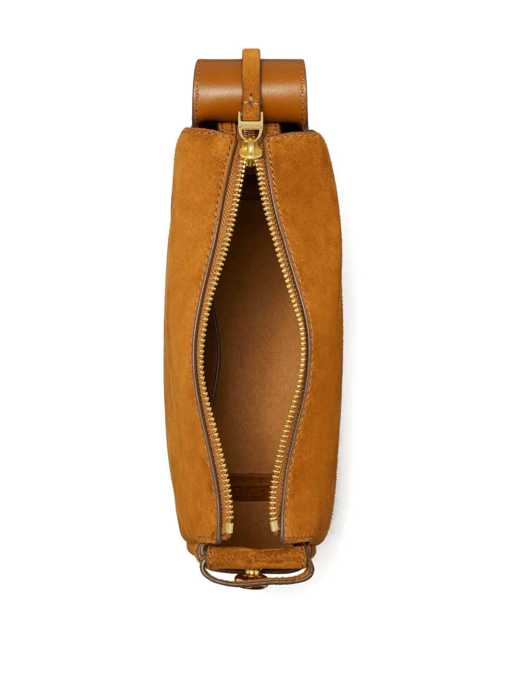 Tory Burch Romy suède schoudertas Bruin