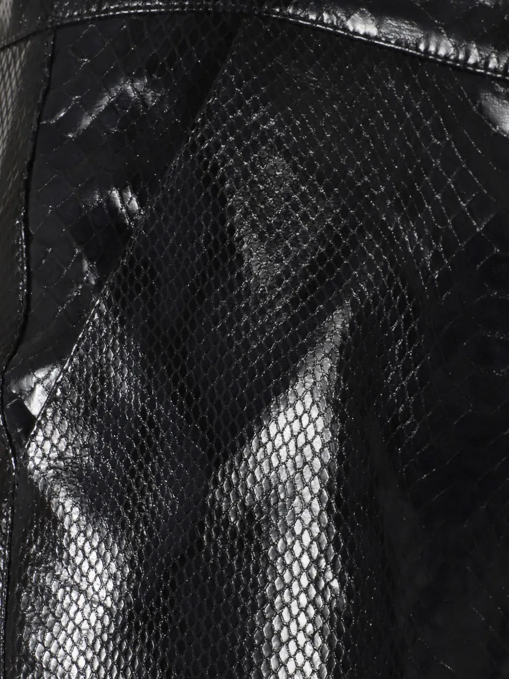 The New Arrivals Ilkyaz Ozel Lenny Snakeskin-pattern Trousers In Black