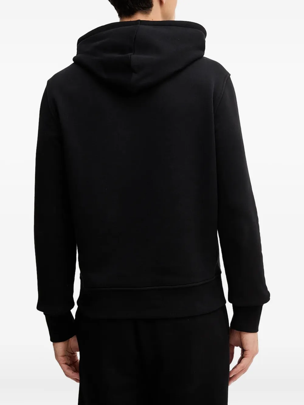 Trussardi logo-embroidered hoodie Zwart