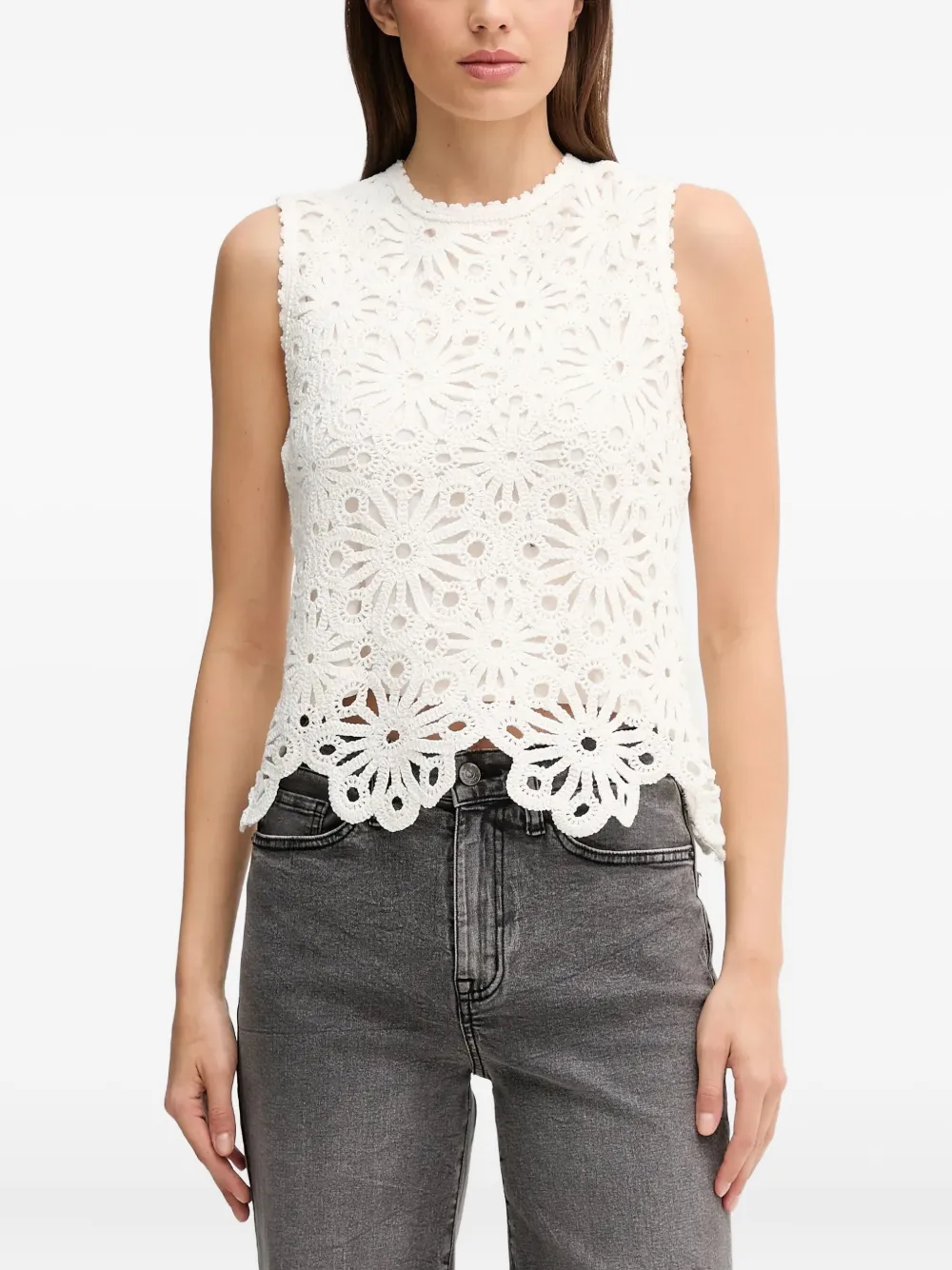 Pedro Del Hierro Mouwloze top Beige