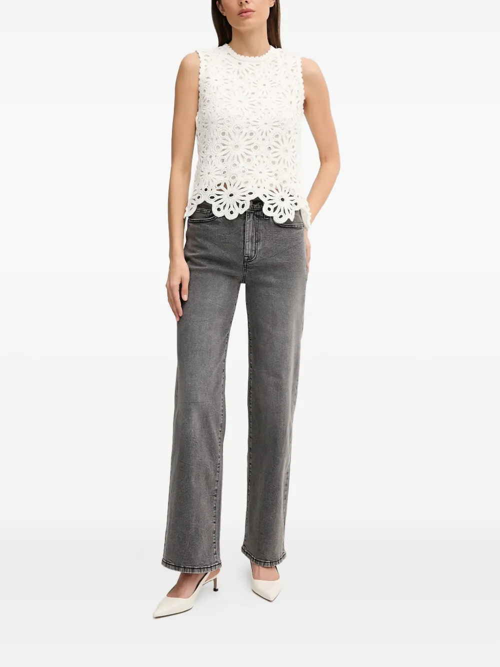 Pedro Del Hierro Mouwloze top - Beige