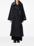 GANNI double-face wool lace-up coat - Black