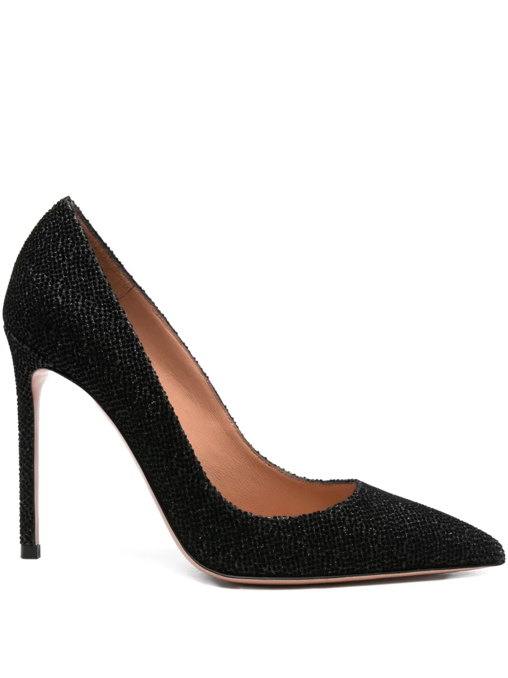 Aquazzura 110mm pointed-toe glitter pumps Black