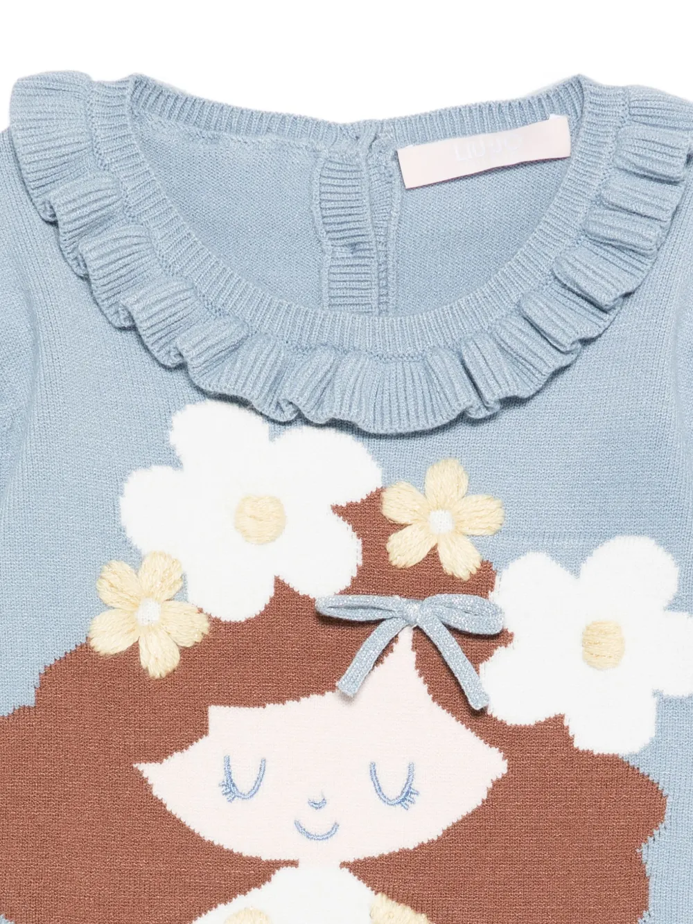 LIU JO Trui met ruches en applicatie Blauw