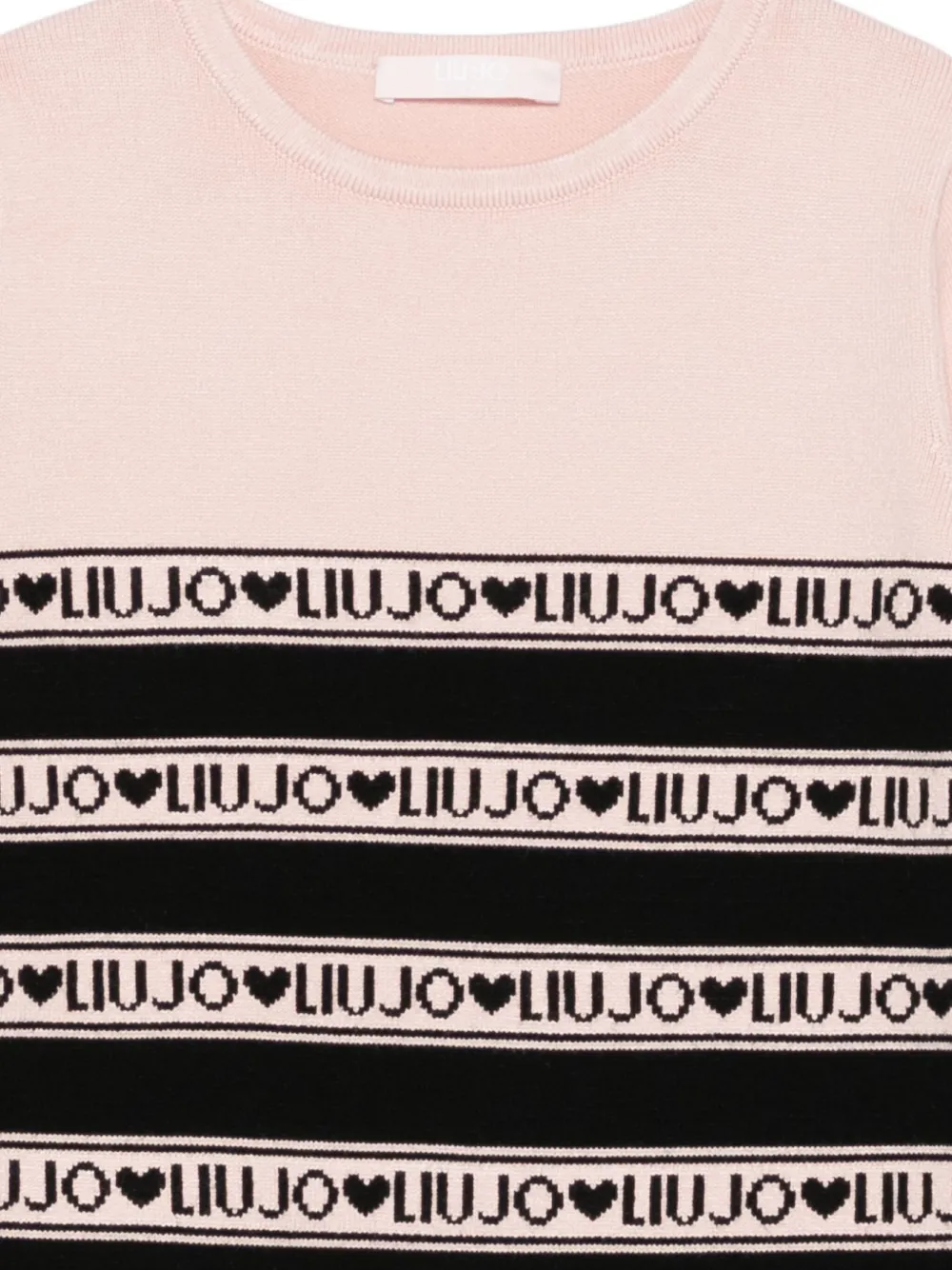 LIU JO Gestreepte gebreide jurk met logo Roze