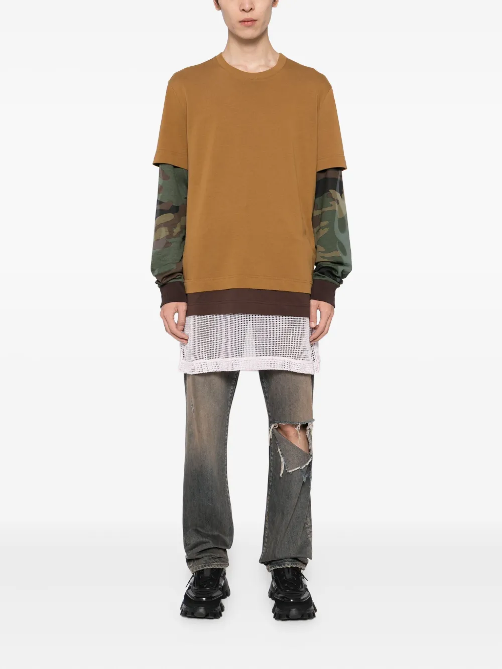 Givenchy T-shirt met geborduurd logo - Bruin