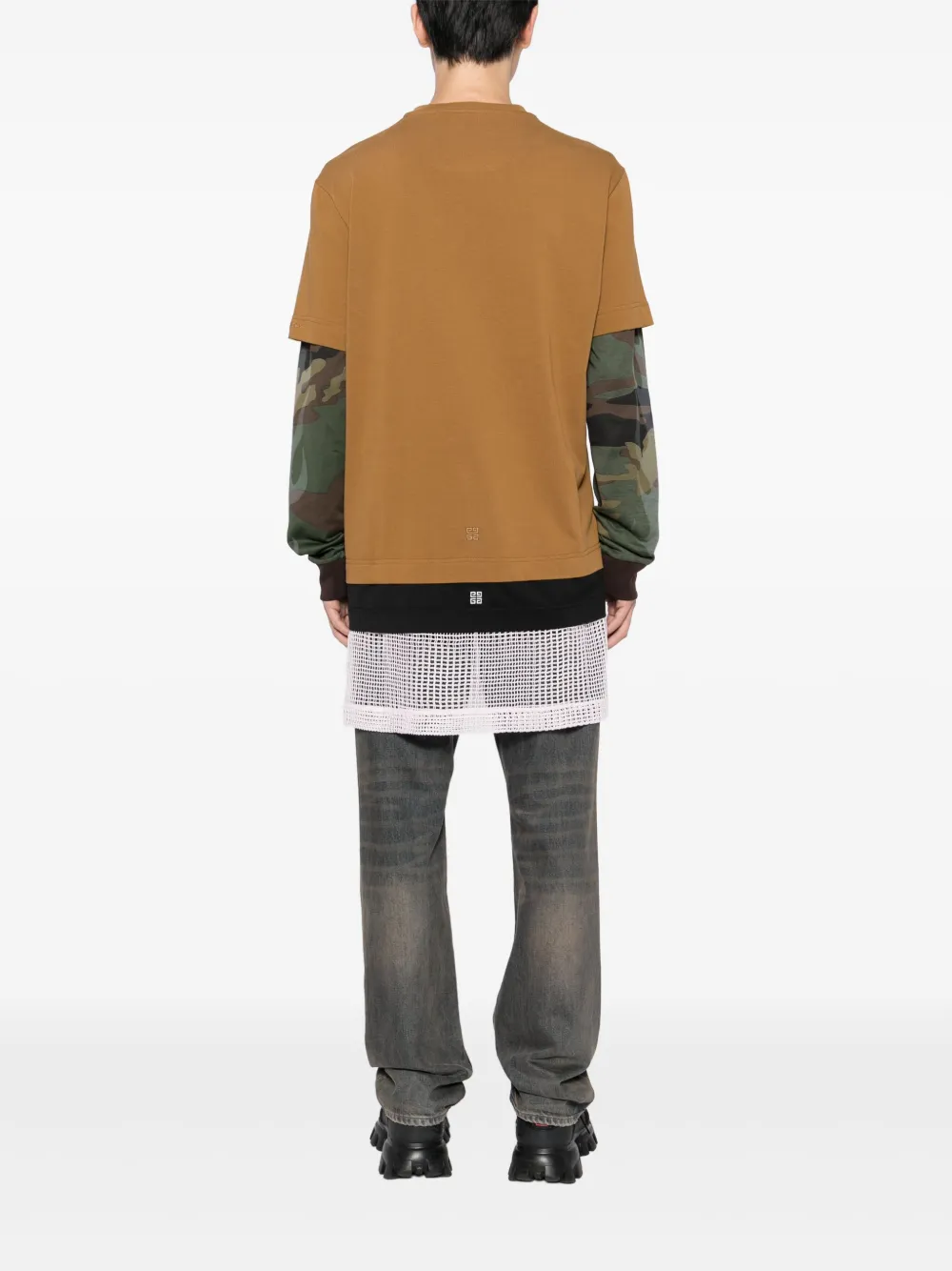 Givenchy T-shirt met geborduurd logo Bruin