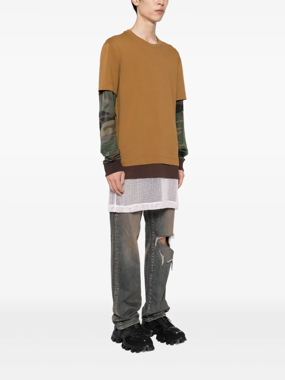 Givenchy T-shirt met geborduurd logo Bruin